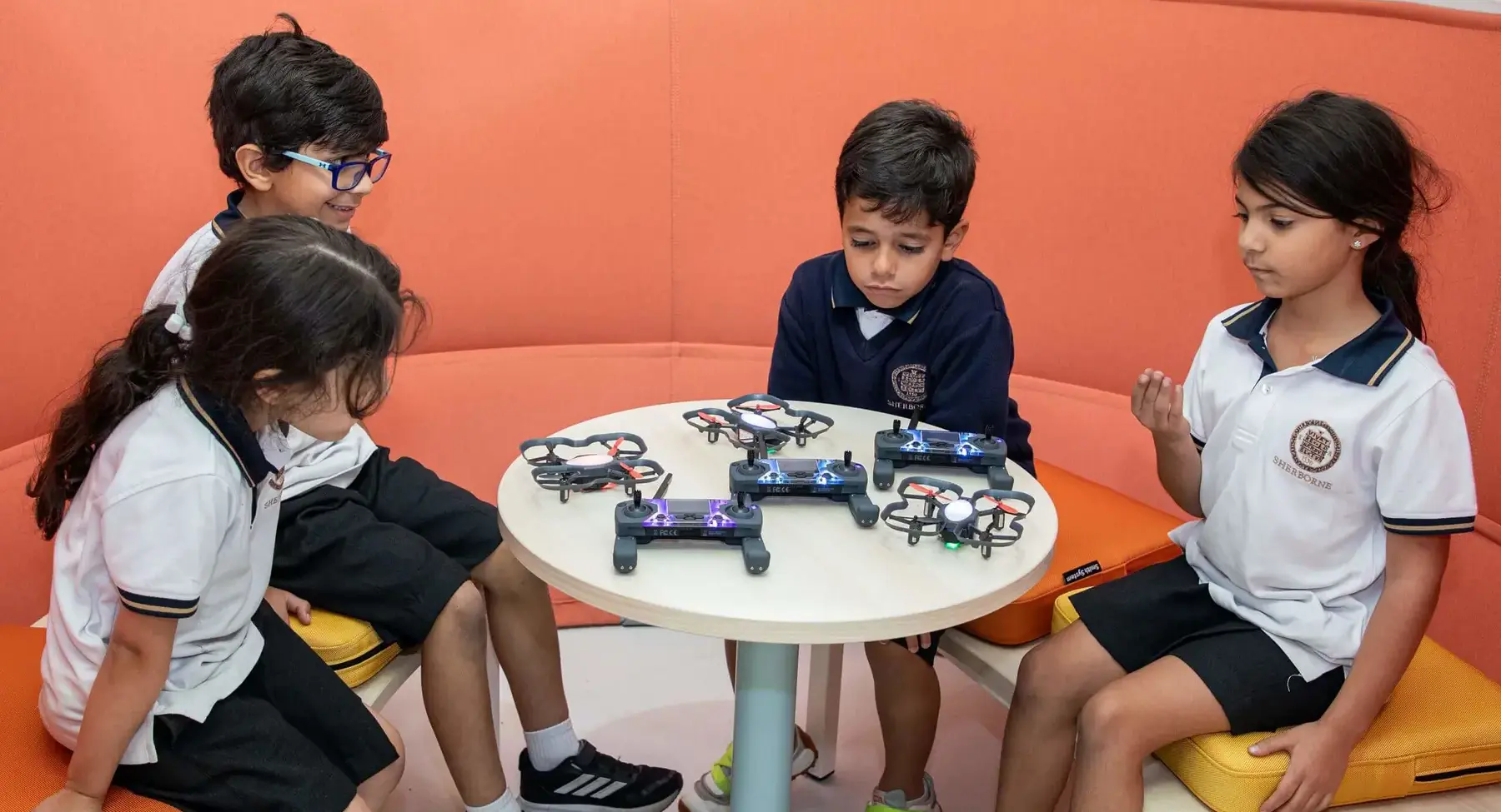 Sherborne Jeddah students with drones on Discovery Afternoon.
