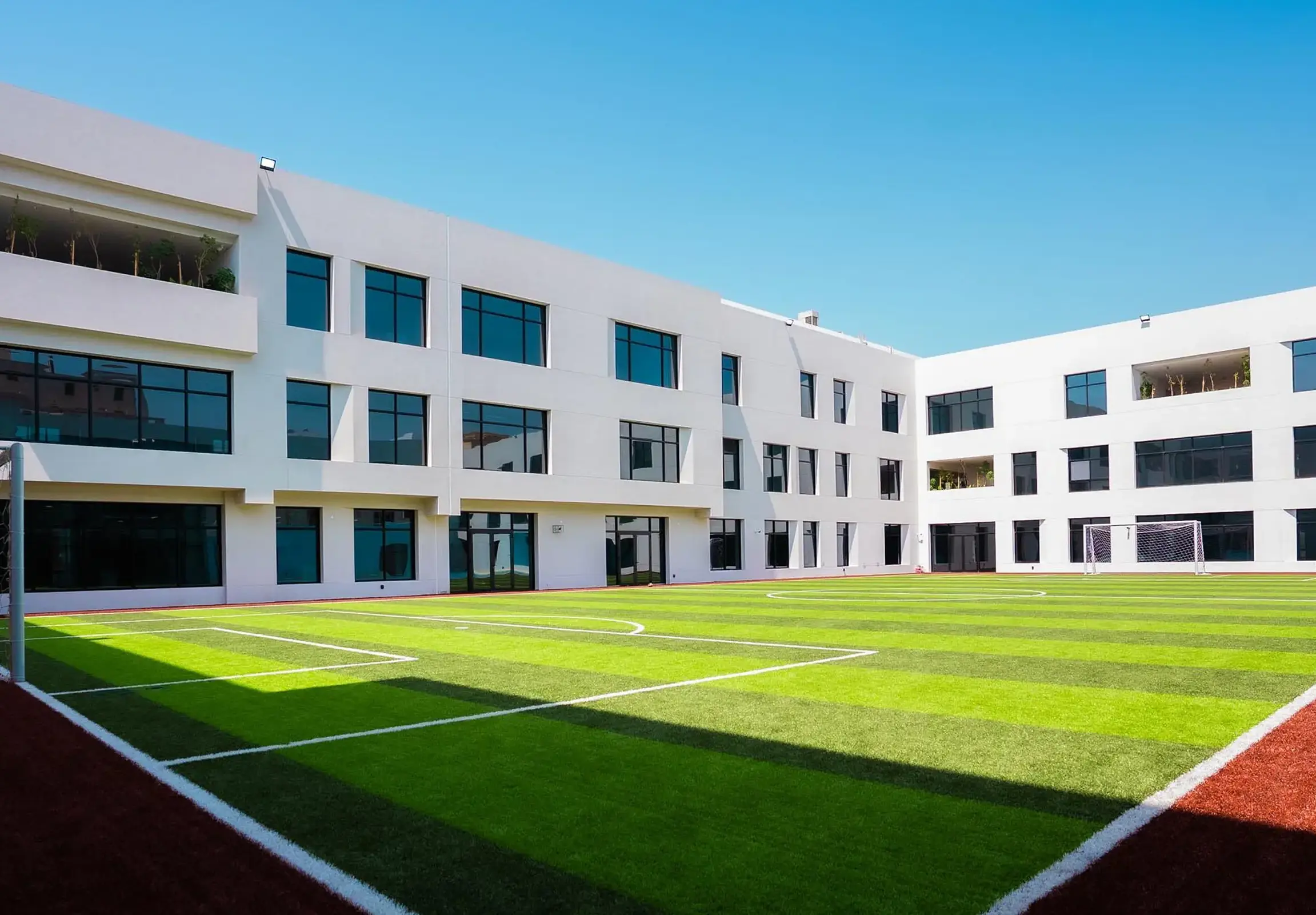 View of sports pitch at Sherborne School Jeddah.