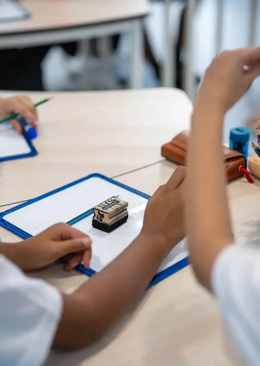 Sherborne School Jeddah maths lesson with whiteboards.